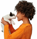 woman embracing her puppy